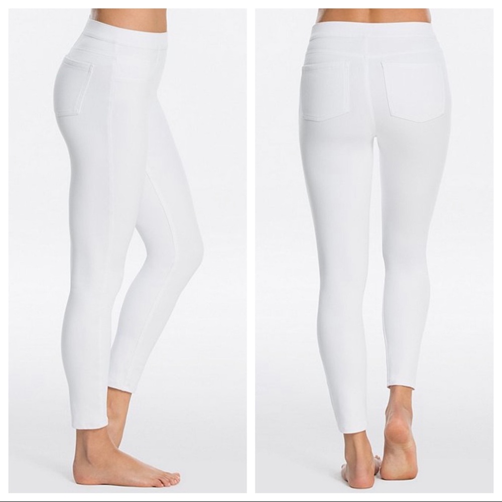 Spanx Jean-Ish High Rise Denim Leggings In White